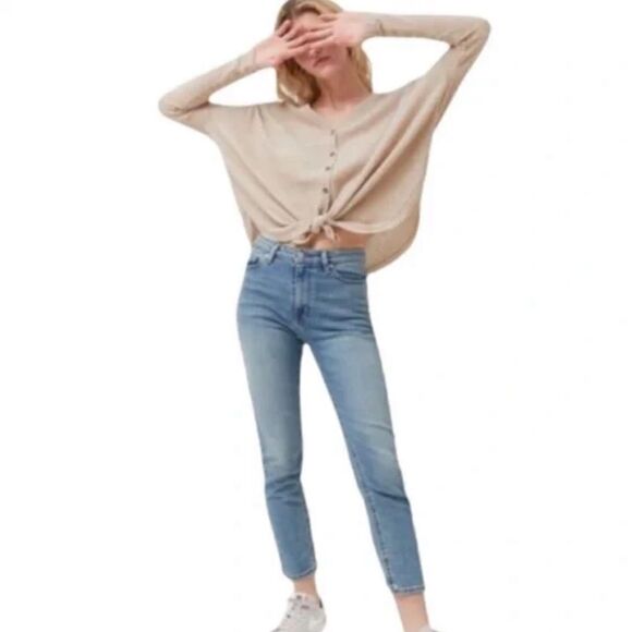 UO Out From Under JoJo Beige Oversized Waffle Knit Top M - Picture 4 of 10